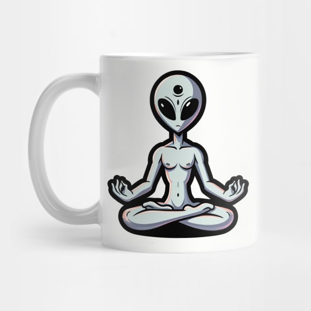 meditation peaceful alien by Dracoola